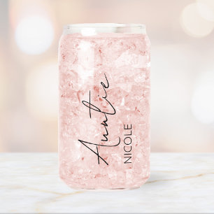 Modern Handwriting Personalised Name Auntie Can Glass