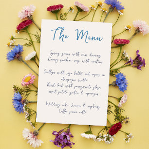 Modern Handwriting Script Blue Casual Wedding