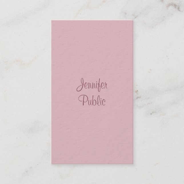 Modern Handwriting Script Name Elegant Template Business Card (Front)