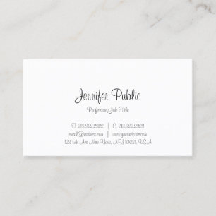 Modern Handwriting Script Text Minimalist Template Business Card