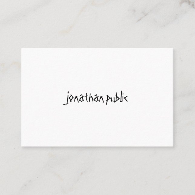 Modern Handwriting Script Text Professional Simple Business Card (Front)