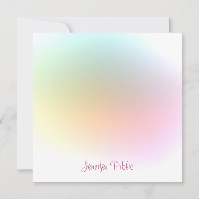 Modern Handwriting Script Trendy Colourful Templat Card (Front)