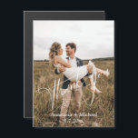 modern handwriting thank you photo wedding magnet<br><div class="desc">elegant modern handwriting thank you photo wedding magnet</div>