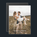 modern handwriting thank you photo wedding magnet<br><div class="desc">elegant modern handwriting thank you photo wedding magnet</div>
