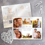 Modern Handwritten 6 Photo Wedding Save The Date  Announcement Postcard<br><div class="desc">Invite friends and family to save the date for your wedding with this modern photo card</div>