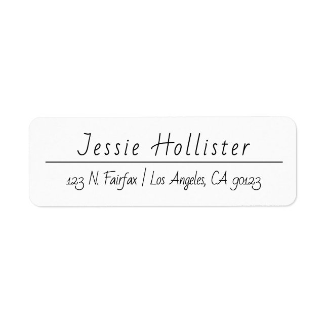 Modern Handwritten | Black & White Return Address (Front)