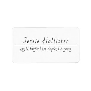 Modern Handwritten   Black & White Return Address Label