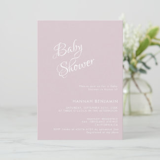 Modern handwritten calligraphy baby shower invitation