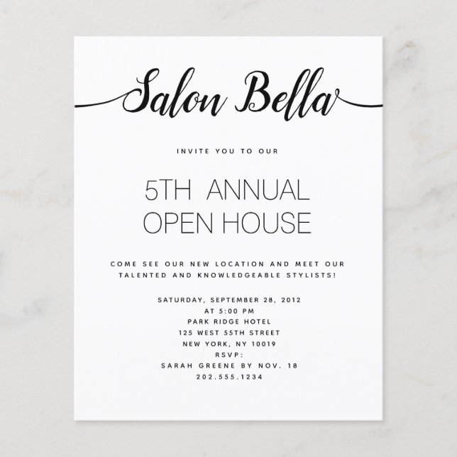 Modern Handwritten Calligraphy Beauty Salon Flyer (Front)