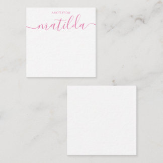 Modern Handwritten Calligraphy Simple Pink  Note C Card