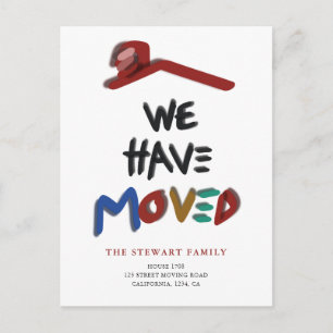 Modern Handwritten Colourful We Have Moved Announcement Postcard