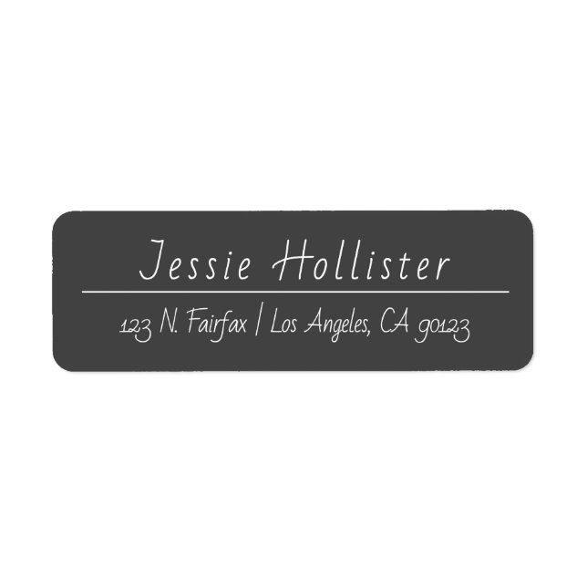 Modern Handwritten | Dark Grey Return Address (Front)
