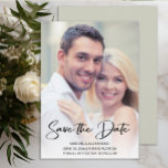Modern Handwritten Engagement Photo Save The Date<br><div class="desc">Modern,  handwritten wedding Save the Date announcement photo card personalised with the names of the bride and groom-to-be,  wedding date,  and location.</div>