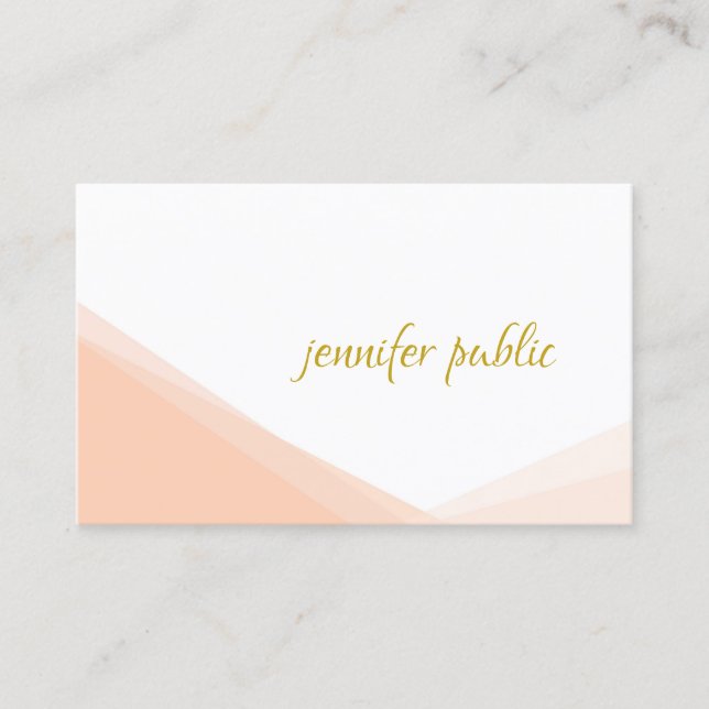 Modern Handwritten Gold Script Elegant Template Business Card (Front)