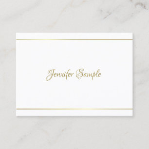 Modern Handwritten Gold Script Glamour Luxe Design Business Card