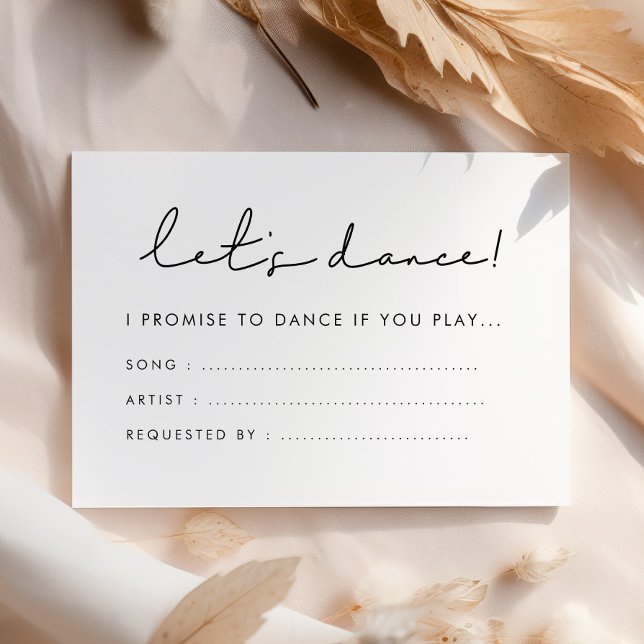 Modern handwritten Let's dance song request Enclosure Card (Creator Uploaded)