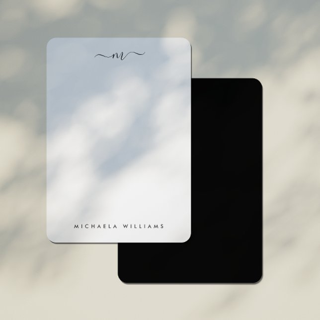 Modern Handwritten Monogrammed Initial & Name Card (Creator Uploaded)