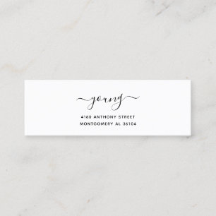 Modern Handwritten Name & Return Address 08a. Mini Business Card