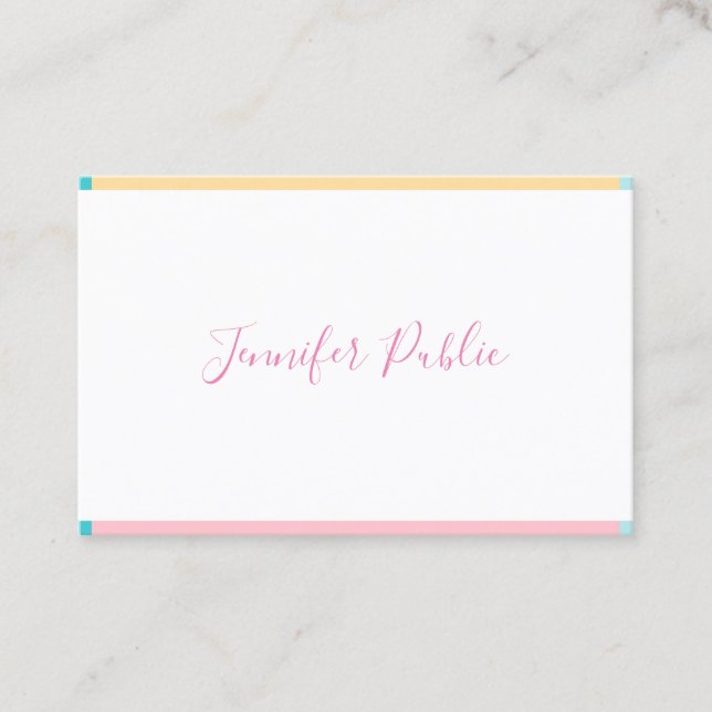 Modern Handwritten Name Simple Template Trendy Business Card (Front)