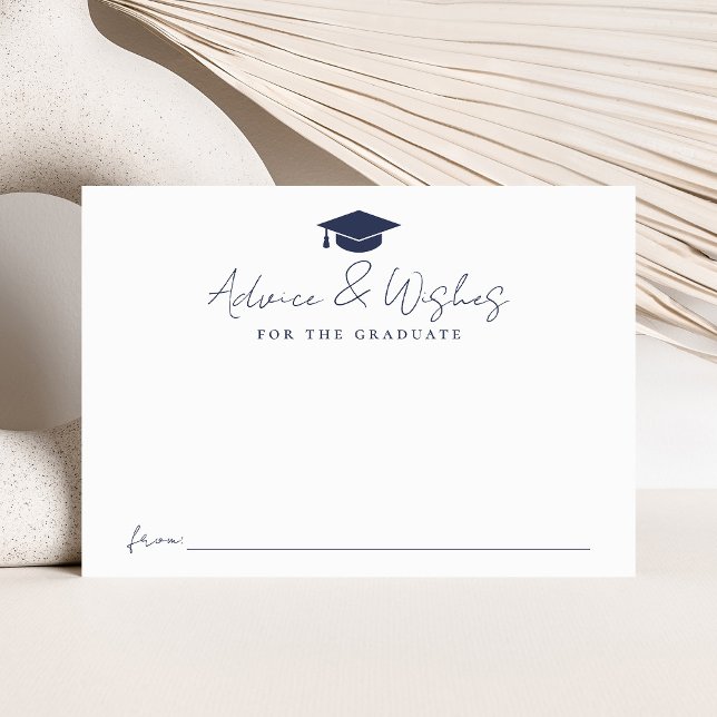 Modern Handwritten Navy Script Graduation Advice Enclosure Card (Creator Uploaded)