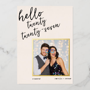 Modern Handwritten New Year Photo Wedding Gold