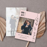 Modern Handwritten Photo Save The Date Blush Pink<br><div class="desc">Introducing our Modern Handwritten Photo Save The Date - a piece that truly resonates with your unique love story. This save-the-date fuses the charm of handwritten font with the convenience of modern design,  presenting a sleek yet intimate appeal that is sure to delight your guests.</div>