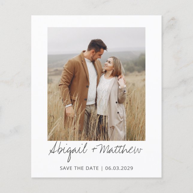 Modern Handwritten Photo Save The Date Invitation (Front)