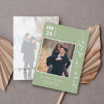 Modern Handwritten Photo Save The Date Sage Green<br><div class="desc">Introducing our Modern Handwritten Photo Save The Date - a piece that truly resonates with your unique love story. This save-the-date fuses the charm of handwritten font with the convenience of modern design,  presenting a sleek yet intimate appeal that is sure to delight your guests.</div>