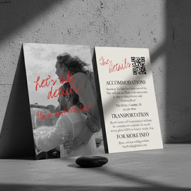 Modern Handwritten Photo Wedding Enclosure Card (Modern Handwritten Photo Wedding Enclosure Card)