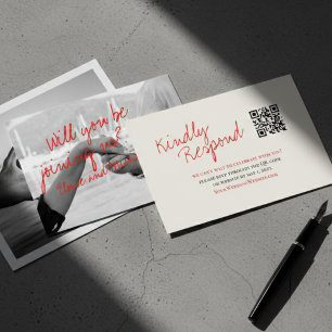 Modern Handwritten Photo Wedding Response Card