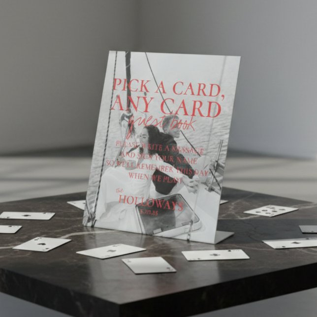 Modern Handwritten Playing Card Guest Book Sign (Modern Handwritten Playing Card Guest Book Sign
)