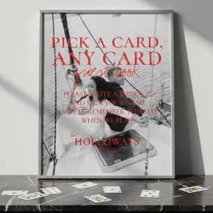 Modern Handwritten Playing Card Guest Book Sign