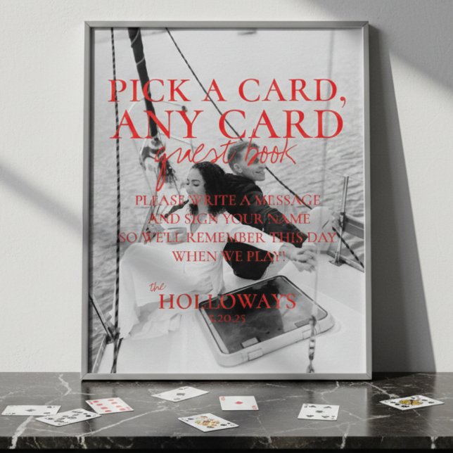 Modern Handwritten Playing Card Guest Book Sign (Modern Handwritten Playing Card Guest Book Sign)