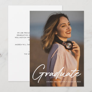 Modern Handwritten Script 1 Photo Graduation Anno Announcement