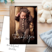Modern Handwritten Script Baby Shower Photo