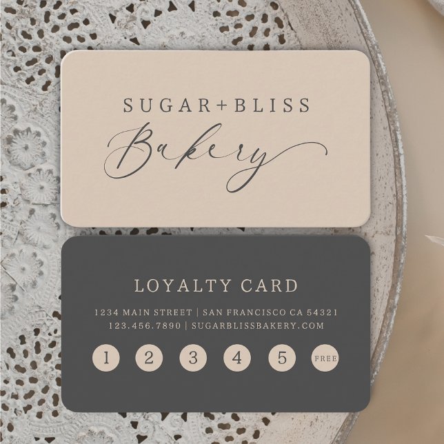 Modern Handwritten Script Bakery Loyalty Card (Creator Uploaded)