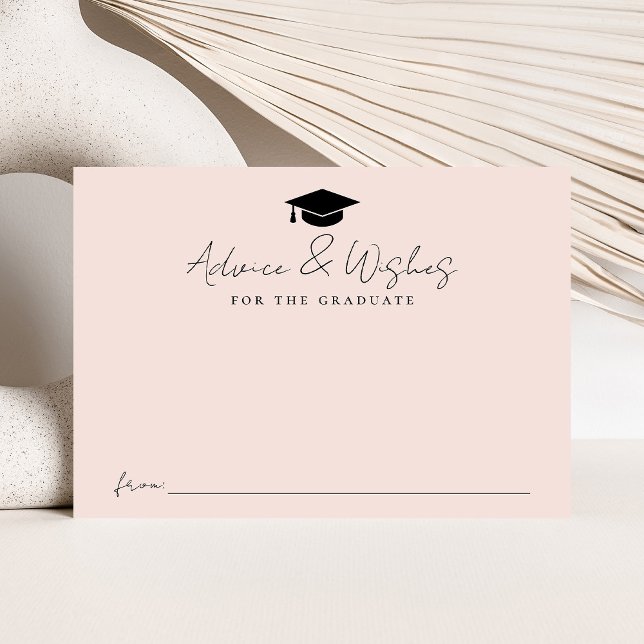 Modern Handwritten Script Blush Graduation Advice Enclosure Card (Creator Uploaded)