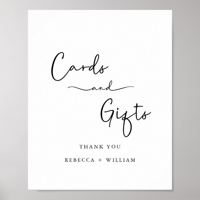 Modern Handwritten Script Cards and Gifts Sign (Front)