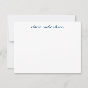 Modern Handwritten Script Chic Classic Navy Blue Card