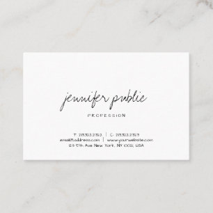 Modern Handwritten Script Elegant Minimalist Business Card