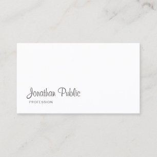 Modern Handwritten Script Fashionable Sleek Plain Business Card