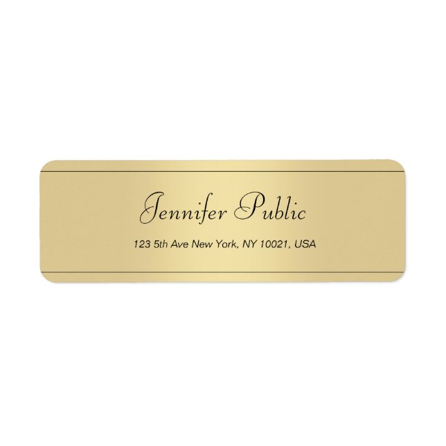 Modern Handwritten Script Gold Minimalist Template (Front)