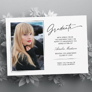 Modern Handwritten Script Graduate 2 Photo Announcement