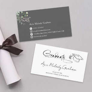 Modern Handwritten Script Graduate Name Card