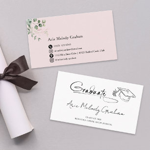 Modern Handwritten Script Graduate Name Card
