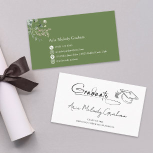 Modern Handwritten Script Graduate Name Card