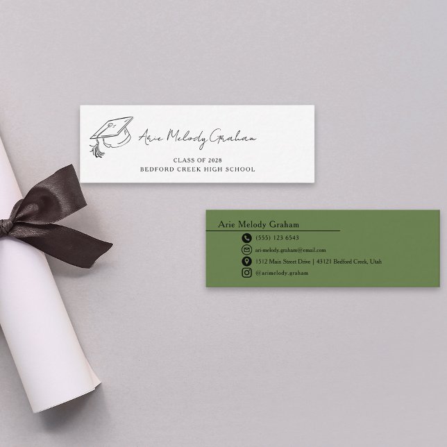 Modern Handwritten Script Graduate Name Card (Creator Uploaded)