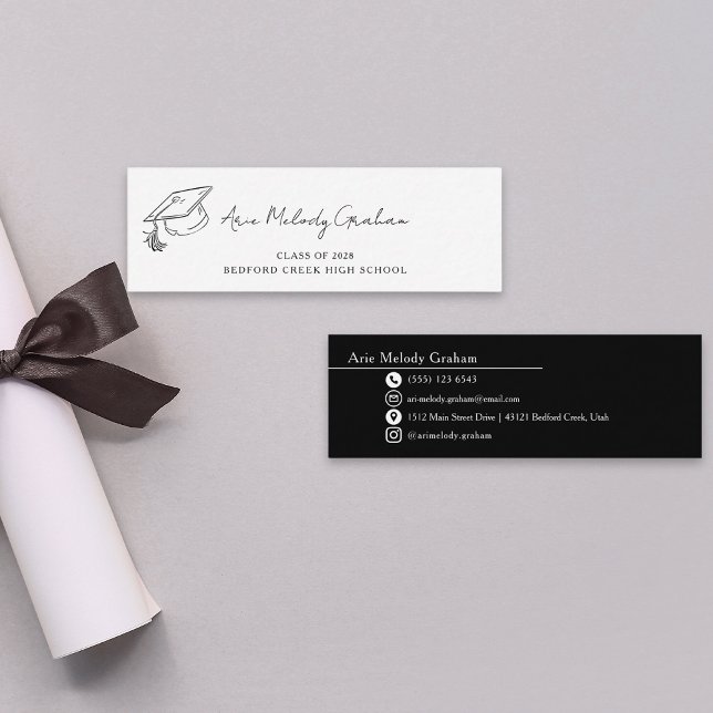 Modern Handwritten Script Graduate Name Card (Creator Uploaded)