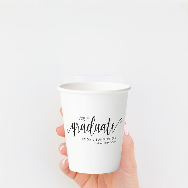Modern Handwritten Script Graduation Party Paper Cups (Creator Uploaded)