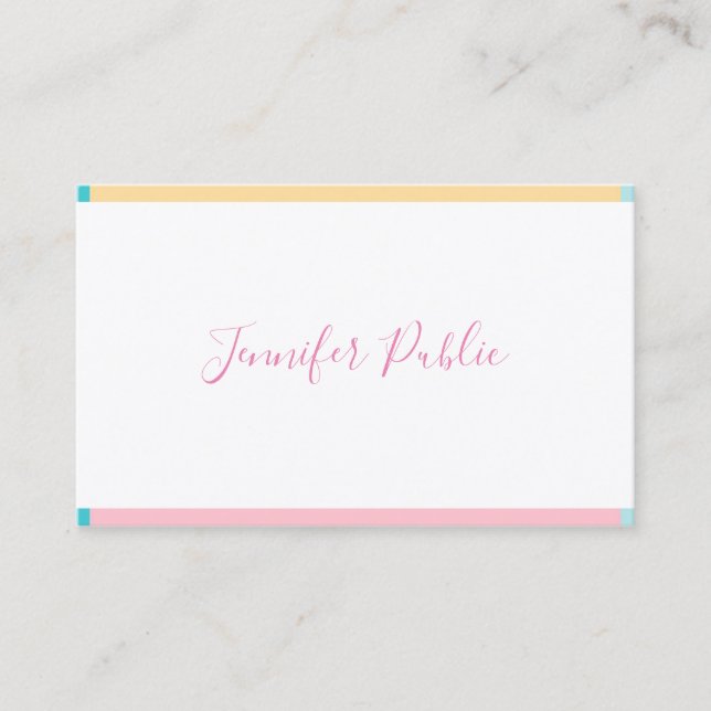 Modern Handwritten Script Minimalist Template Business Card (Front)